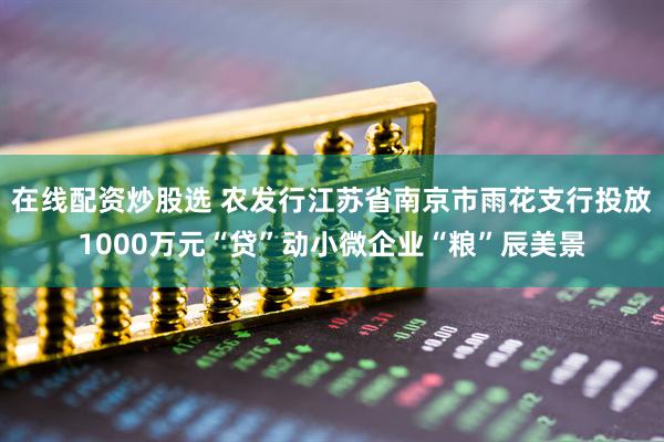 在线配资炒股选 农发行江苏省南京市雨花支行投放1000万元“贷”动小微企业“粮”辰美景